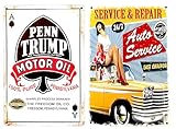 2 x 1 DiiliHiiri Motoröl-Poster, Vintage-Blechschild, 30 x 