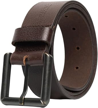 Buffalo David Bitton Mens Belt | Black Belt/Dark Brown Belt | 100% Genuine Leather Belt | Casual Mens Belts for Jeans