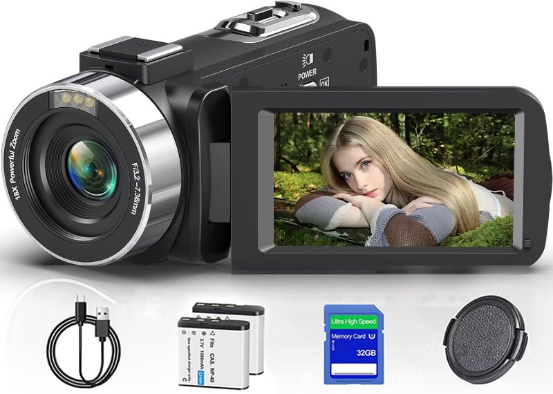 Suttie 4K Video Camera Camcorder Ultra HD 80MP Vlogging Camera for YouTube 18X Digital Zoom 3.0' IPS...