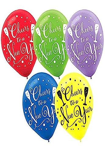 Ballons du Nouvel An en latex multicolores pour réussir votre décoration de réveillon
