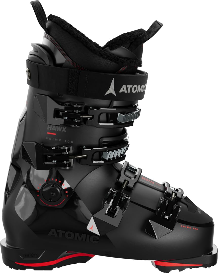 ATOMIC Botas de esquí Hawk Prime 100 GW – Talla 26/26,5 – Botas de esquí Alpino en Negro/Rojo – Botas con Tobillo y talón 3D para un Ajuste preciso – Ideal para esquiadores con pies de Ancho Medio.