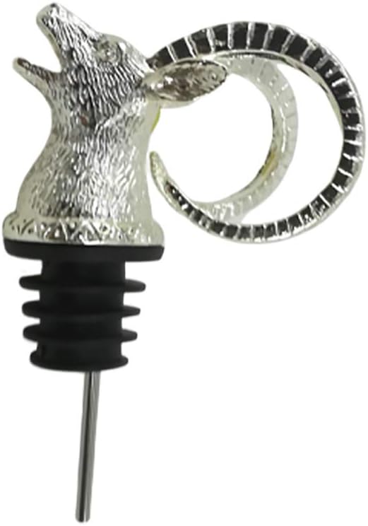 Hemoton Antelope Head Wine Pourer and Stopper Creative Aerator for Parties and Restaurants Silver Animal Design Lightweight and Unique Wine Accessory