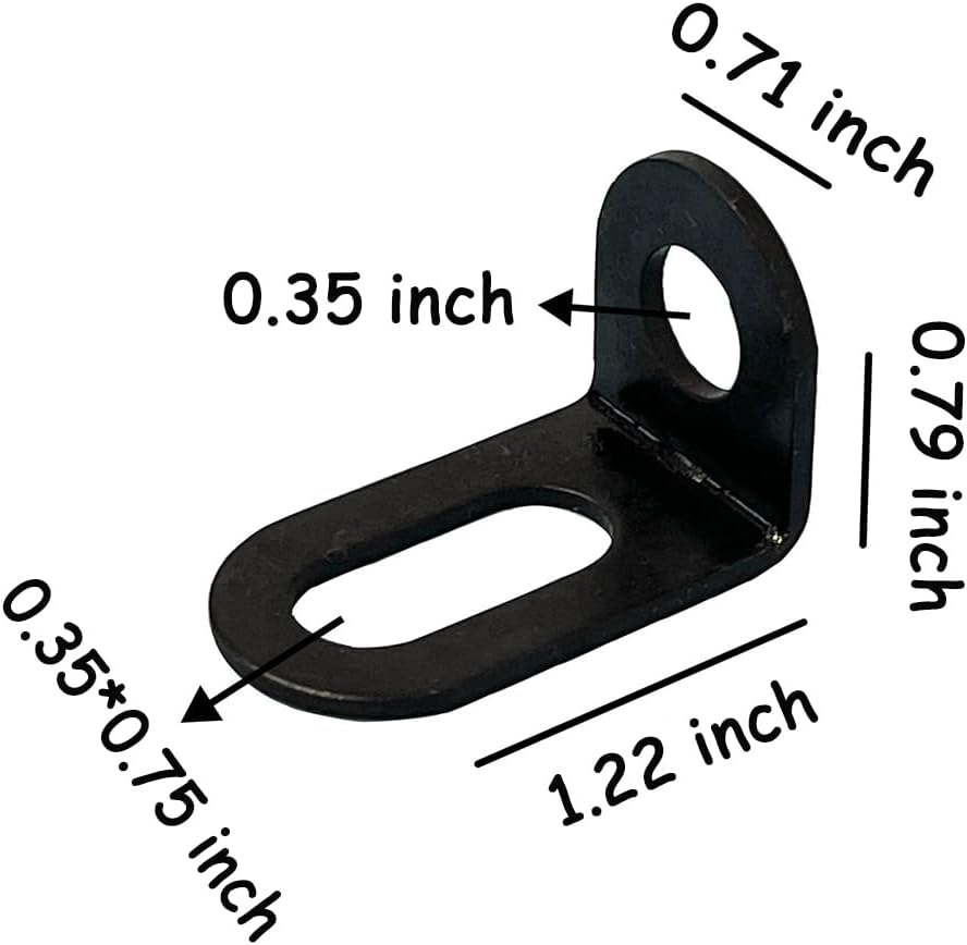 20PCS Black Metal Adjustable Right Angle L Brackets 90 Degree Corner Fastener Heavy Duty Brace Support for Wood Furniture Shelf Cabinet Desk Chair