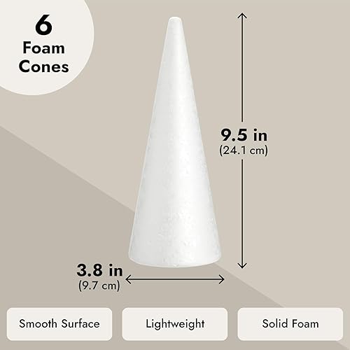 Miniatura 5 de Bright Creations Conos de espuma para manualidades, formas de árbol de espuma para arreglos florales y proyectos de arte de bricolaje, 3.8 x 9.5