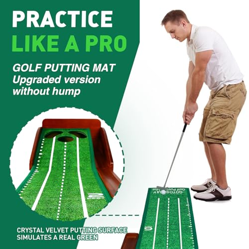 Image of Putting Green Indoor,Golf Putting mat with Auto Ball Return - Premium Golf Putting Mat for Home, Office, or Outdoors - Golf Gift for Men & Women, Practice Anywhere