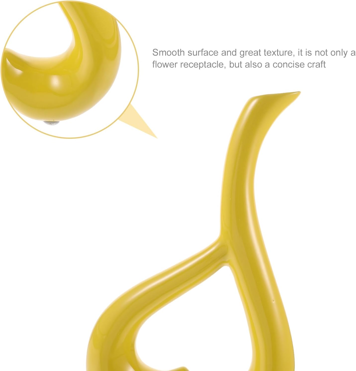 VOSAREA Ceramic Heart-Shaped Receptacle Yellow Mustard Vase for Living Room