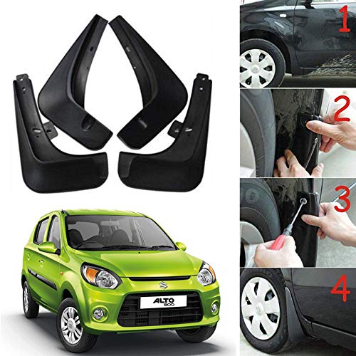 Image of Oshotto (O.E.M Fitting Cup Type) Mud Flap /Splash Guard Compatible with Maruti Suzuki Alto (Set of 4)