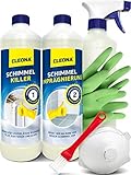 Schimmelentferner Set gegen Schimmel, Stockflecken & Bakterien. Desinfiziert und wirkt bleichend gegen jegliche Schimmelflecken mit Sofortwirkung.