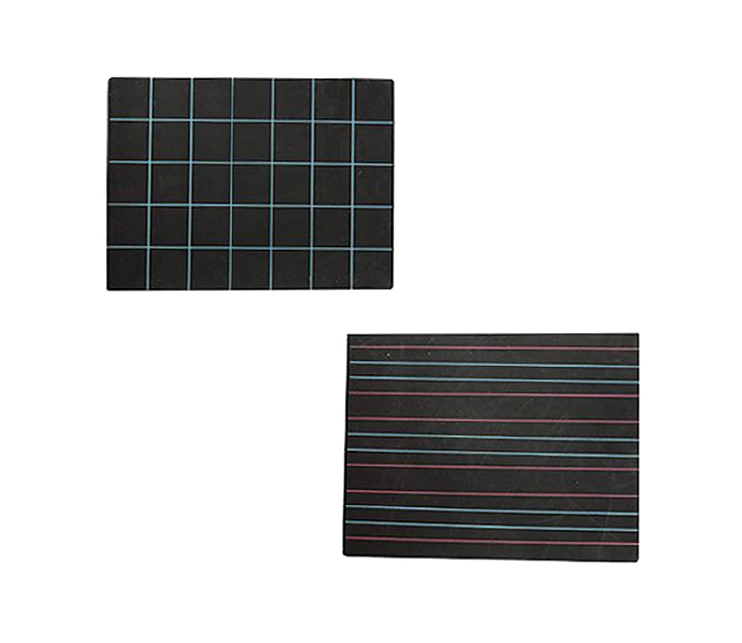 aim wooden slate with line & squres for kids wooden slate with four lines for handwriting and number writing two side writing slate for kids 14 x 10-Black