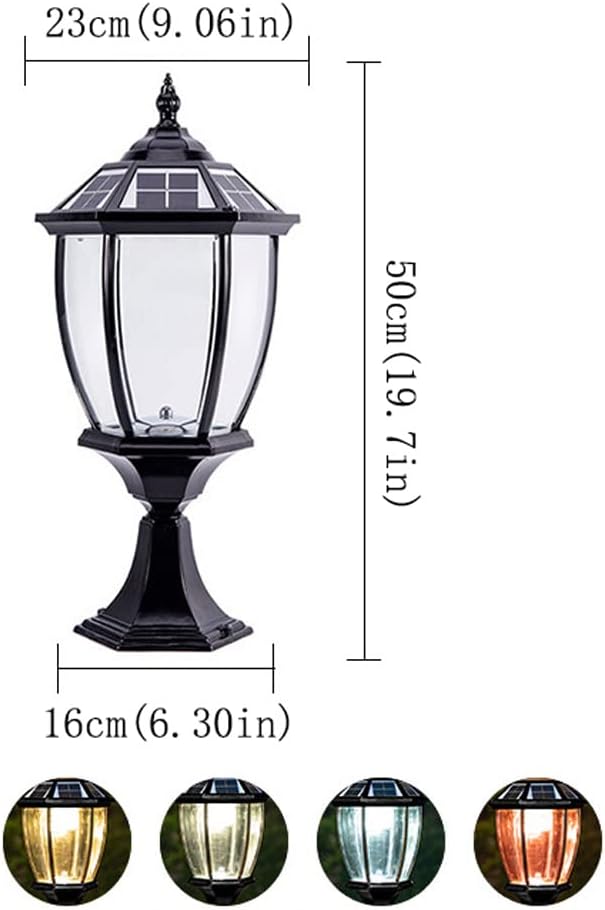 ZEELYDE Tuinlamp op zonne-energie,Outdoor Solar Column Head Light Simple Garden Villa Landscape Light Garden Waterproof Pillar Lamp Huishouden Wall Gate Column Lamp LED Night Security Verlichtingsar photo 3