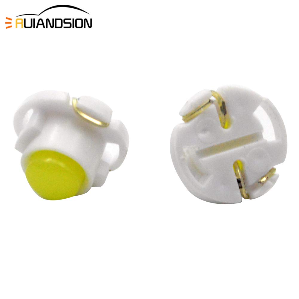 Ruiandsion 6 szt. T4.7 żarówki LED COB chip 12 mm podstawa żarówki LED do samochodowych desek rozdzielczych instrumentów wskaźnik światła panel, białe