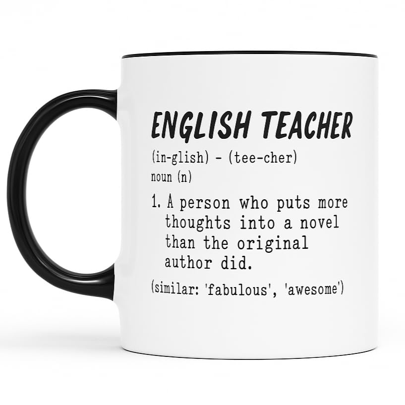 Gift Island Mug pour professeur d'anglais | Cadeau pour professeur d'anglais | Tasse à café amusante – Cadeau d'anniversaire | Père Noël secret | Cadeau pour collègue, ami, école, 325 ml avec poignée