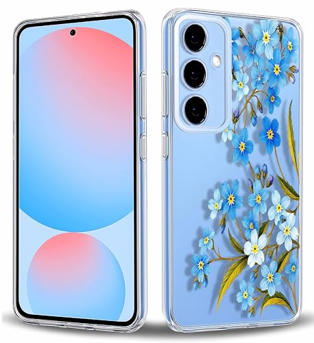 GIOIA BAZAAR for Samsung Galaxy S21 FE Case, Premium Transparent Hybrid Soft Slim Dust Proof Silicone Back Case Cover with Camera Protection Floral Design for Woman Girls (Pattern005)