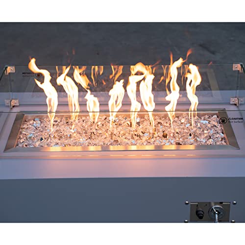 Stanbroil 10-Pound Fire Glass - 1/4 Inch Reflective Tempered Fire Glass For Fireplace Fire Pit, Platinum Reflective #TOP4