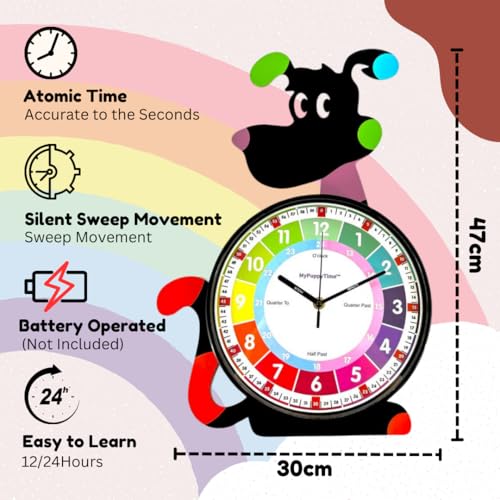 Reloj de Pared Analógico Silencioso para Niños 10 Pulgadas miniatura 2