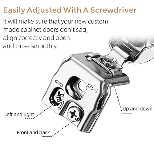 Image of Ravinte 20 Pack 10 Pairs 1-1 /2 inch Overlay Soft Close Hinges for Kitchen Cabinet Hinges Satin Nickel Hidden Hinges Stainless Steel Concealed Hinge self Closing