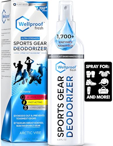 Wellproof 2-in-1 Sports Gear Cleaner & Odor Eliminator - 3X Powerful Nano-Enzyme Deodorizer for...