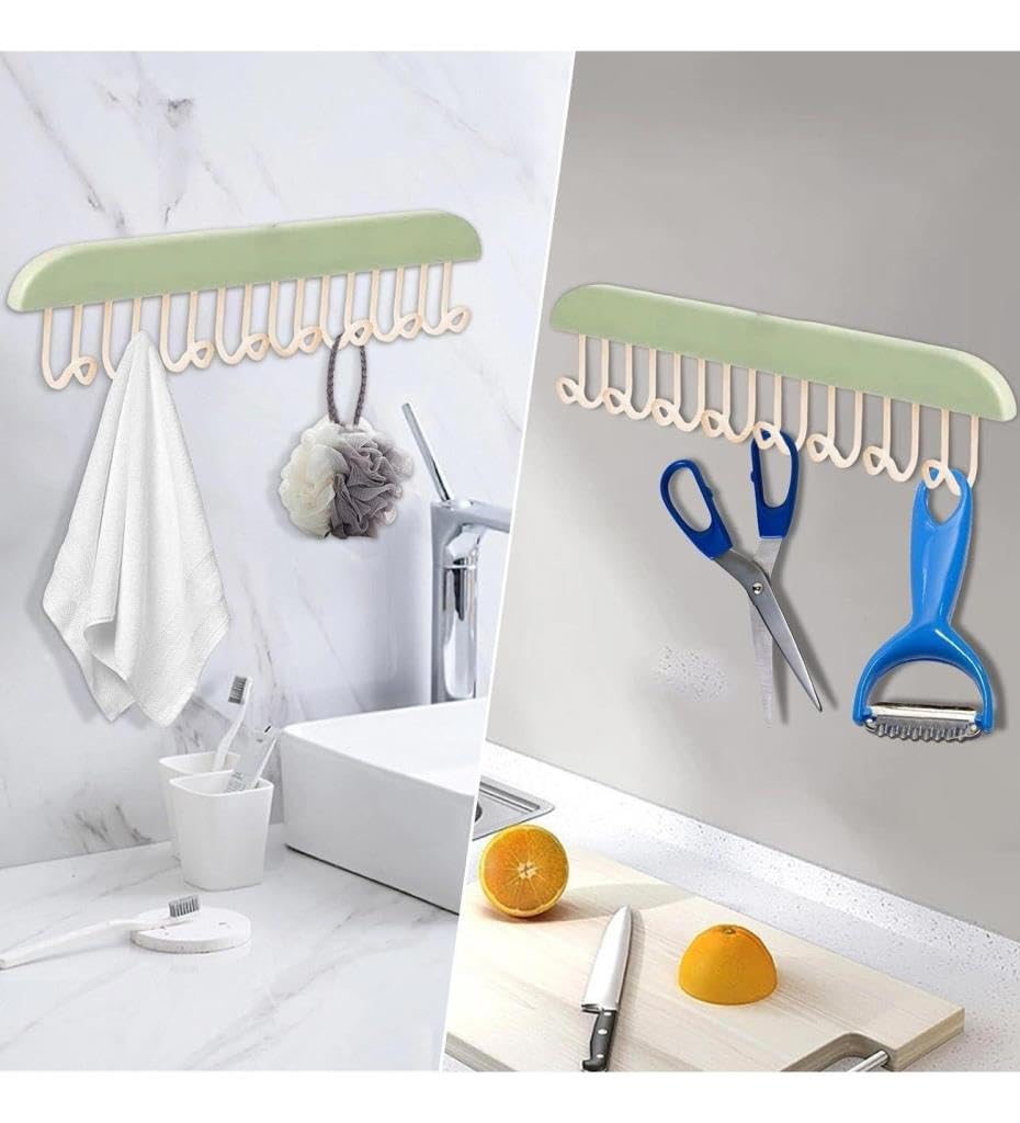 1 Adet 8 Kancalı Çok Amaçlı Yapışkanlı Askı İç Çamaşırı Askısı Banyo Askısı Takı Organizer