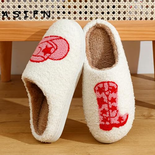 Pantoufles bottes de coton pour femmes avec imprimé mignon - 3