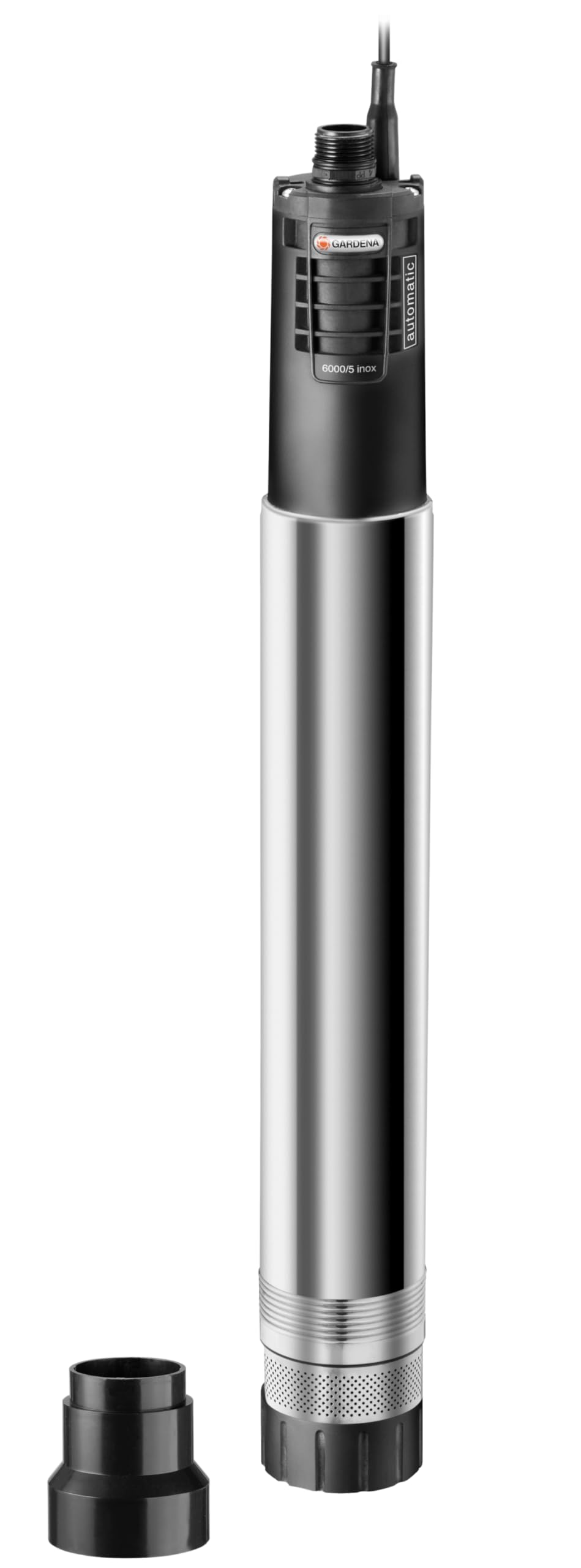 Gardena pompa głębinowa Premium 6000/5 inox automatic: wydajność 6000 l/h, ze szlachetnej stali nierdzewnej, automatyczna pompa zanurzeniowa z zabezpieczeniem przed pracą na sucho (1499-20)