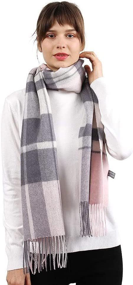 Wool Scarf for Men and Women, Merino Wool Plaid Winter Scarf, Thick Soft Tartan Knitted Neckwear for Cold Weather - Image 6