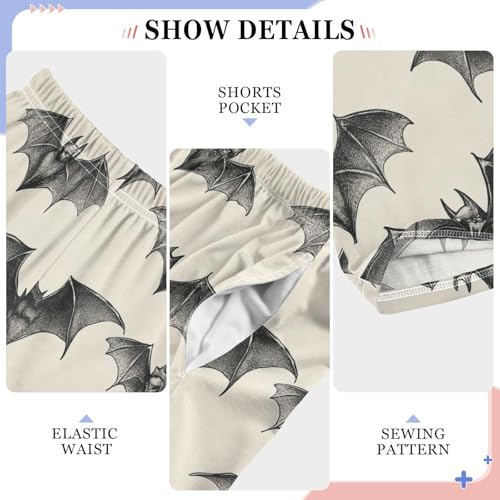 Boys' Pants Halloween Scary Bat Long Bottoms Jogger Pants Elastic Waist Trousers with Pockets S-XL4