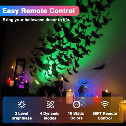 Image of URTOM 4 Pack 6W RGBW Uplighting Indoor Color Changing Up Lights Indoor with Remote Dimmable LED Christmas Spot Lights for Home Aluminum Accent Lighting for Party Plant Decor with 5.9 FT Plug Cord