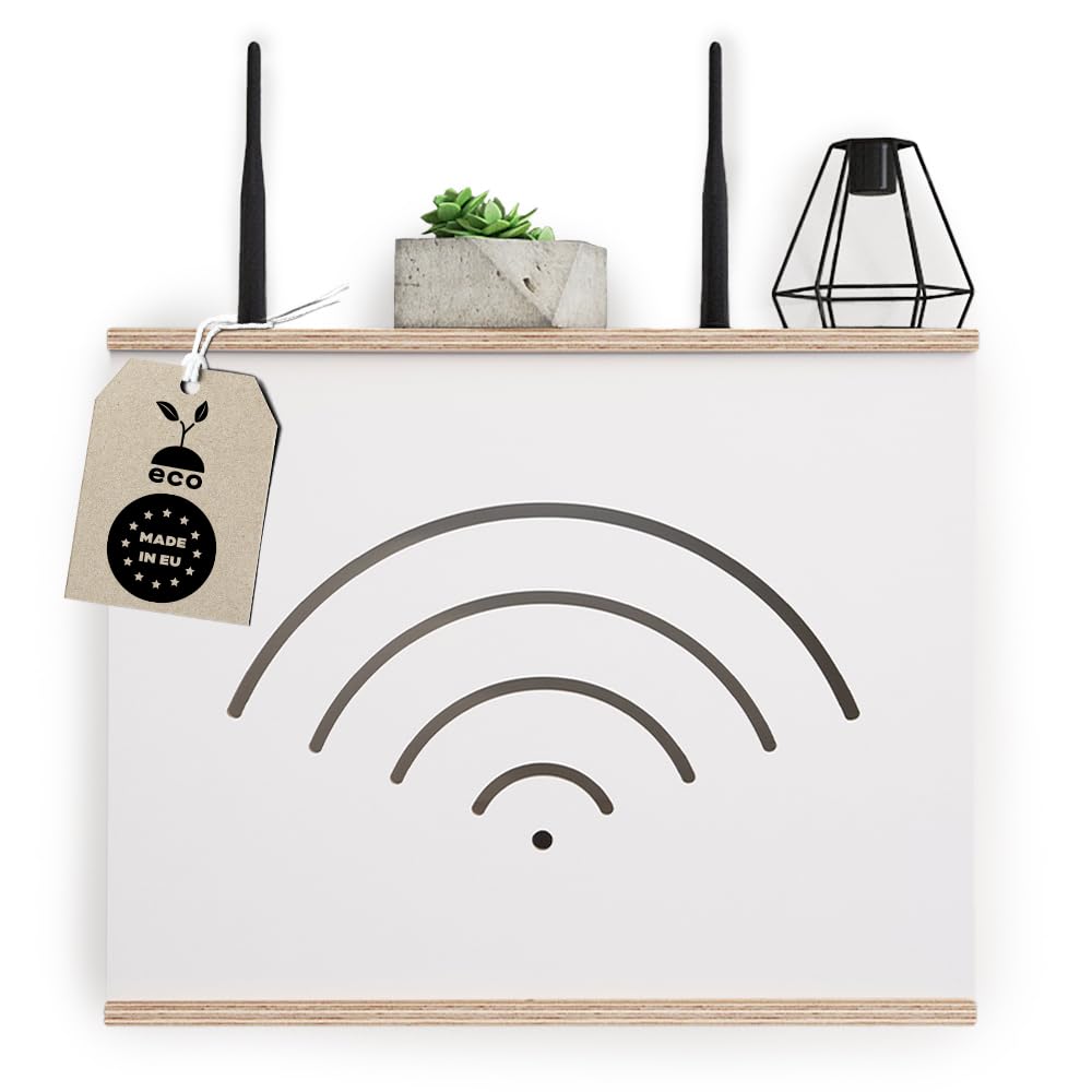 MOE UHANE Router Schrank - Router Aufbewahrungsbox - Router Verstecken - Router Box - Wall Box - Wallboxen - WLAN Regal - WiFi Schrank - Made in EU