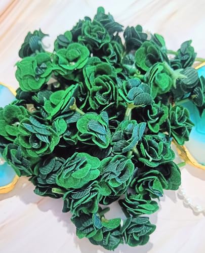 Image of VRB DecTM 50 Pcs Artificial Fabric Rose Fake Flowers Water Floating Flowers,Festival and Events, Home, Table, Bedroom, Pooja Room Decoration Items and DIY. (Green)