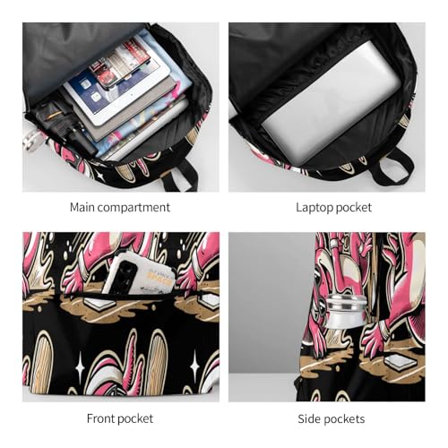 Softball Axolotls Large Capacity Backpack Lightweight Laptop Daypack Double Shoulder Bag For Women Men3