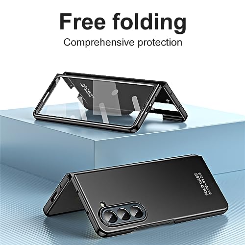 Coque Galaxy Z Fold 5 de qualité supérieure rigide noire mate anti-rayure