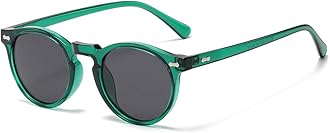 Gleyemor Vintage Polarized Sunglasses for Men Round Sunglasses UV400 Protection Retro Hand-crafted Acetate Frame