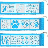 Dog Paw Print Stencils,11pcs Paw Stencils for Painting ,Reusable Love Dog Stencils ,Plastic Drawing...