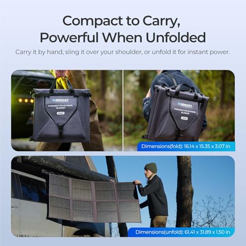 Renogy 200 Watt Solar Panel Blanket, N-Type Portable Foldable Solar Panels, 25% High Efficiency Lightweight 8-Fold Space-Save, QC3.0 USB-A&Type-C Output, For Camping, RV, SUV, Marine, Off-Grid Outdoor - image 8