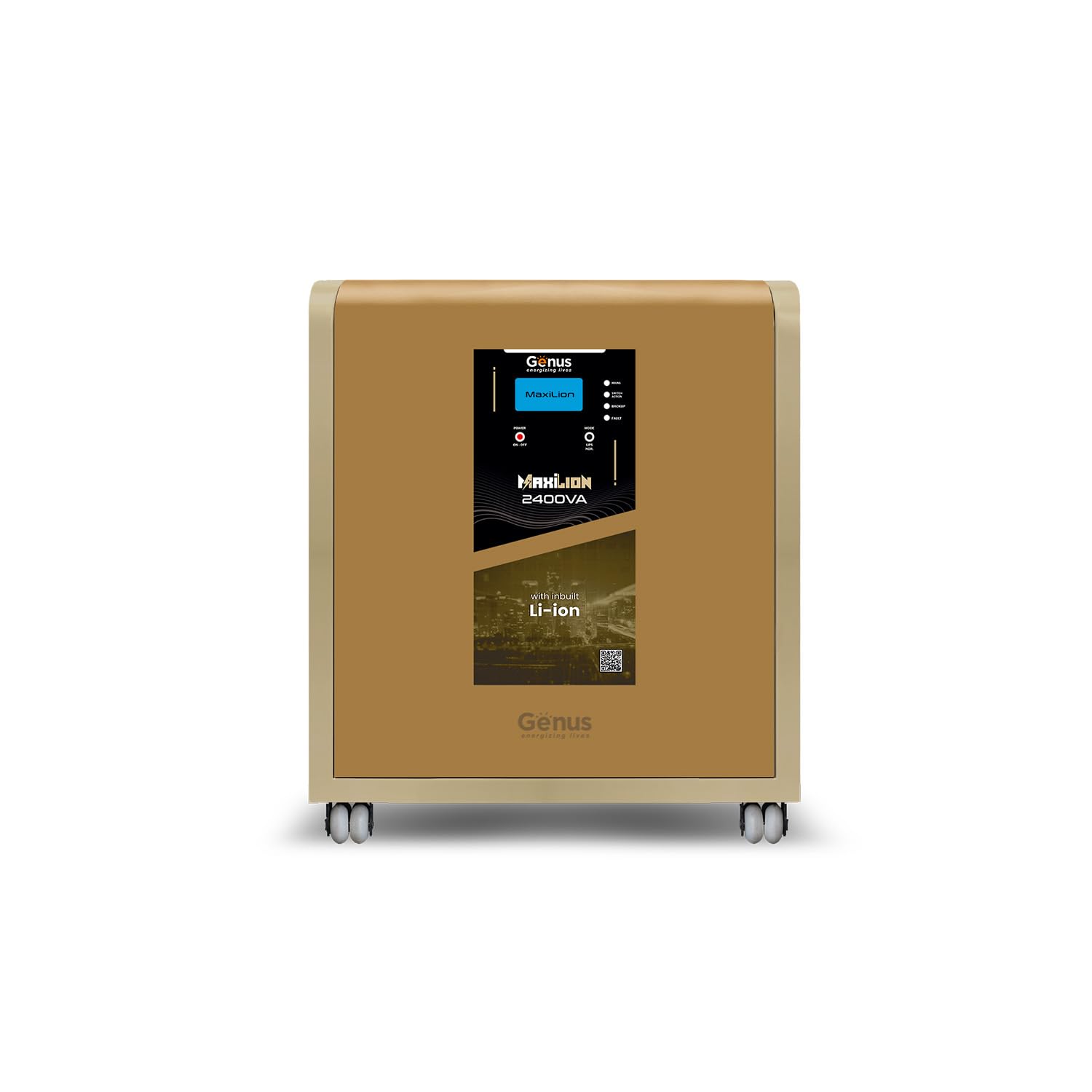 Genus MaxiLion 2400 VA (2.4 KVA) Inverter with Upto 12 Year Life Integrated 2560Wh Lithium-Ion Battery for Home, Office & Shops (Runs Even 1HP Motor)