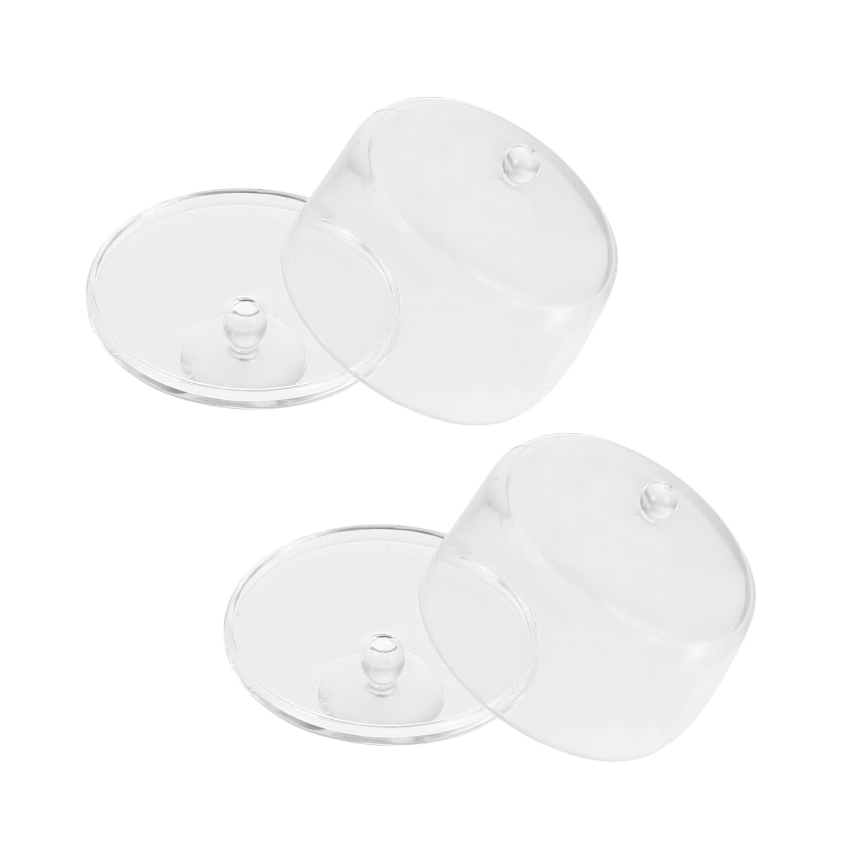 2pcs Miniature Clear Cake Stand Dollhouse Scale Serving Tray for Cupcakes Transparent Display Rack Decorative Accessories for Doll House Decor