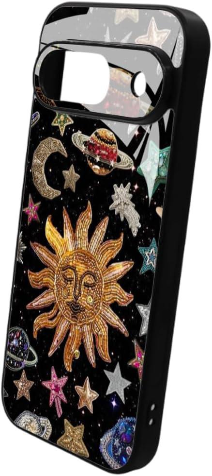 Vintage Celestial Mosaic Phone Case Shockproof Protective Charm Astrology Night Sky Phone Cover for Google Pixel 9 image 3