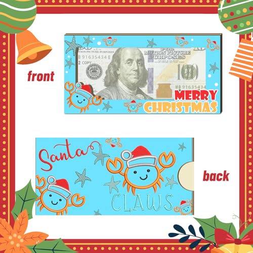 2Pcs Christmas Money Holder for Cash, Wooden Christmas Money Cash Envelope Cards, Merry for Family Friends, Christmas Party Decorations Ornaments4