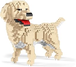 Figurine à Assembler avec des Blocs Miniatures. Golden Retriever, modèle 2.
