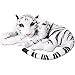 TE-Trend 2in1 XL Peluche Tigre Cucciolo Tigre Gatto Grande Pupazzo Grande Gatto Sdraiato 60cm Pupazzo Bianco Tigrato