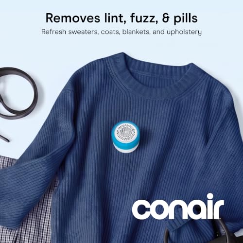 Image of Conair Fabric Shaver Lint Remover | Extra-Large 2.25-in. Shaving Surface, Depills Fabric, for All Fabrics, Blue /White, CLS8L