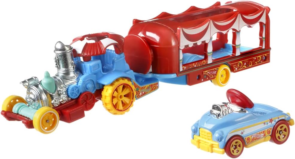 Hot Wheels Car-Nival Steamer Vehicle - Semi-Truck with Car ~ Detachable Trailer
