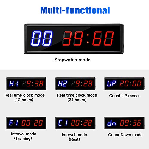 Seesii LED Interval Timer Gym Timer with Remote, 2.3