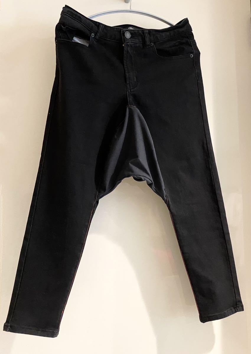 Amazon.co.jp: オーダー品サルエル パンツ デニム 黒 ブラック 変形 