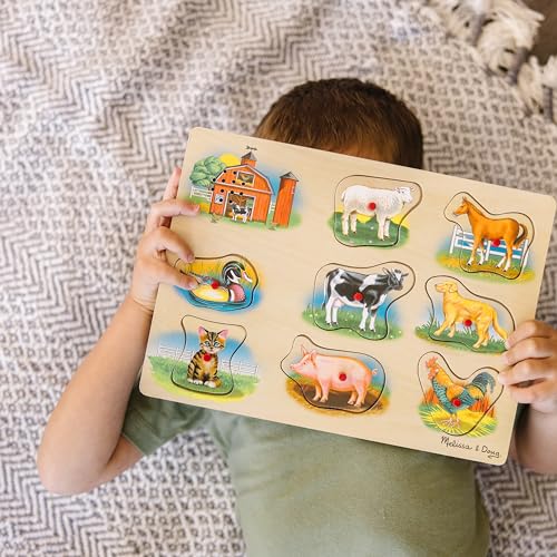 Melissa & Doug Farm Sound Puzzle - Wooden Peg Puzzle with Sound Effects (8 pcs) - image 8