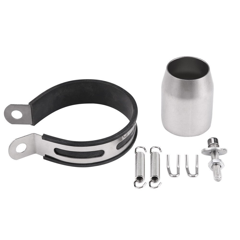 Qiilu Motorrad Auspuffrohr, 51MM Carbon Fiber Edelstahl Motorrad Schalldämpfer Auspuffendrohr Tipp Endrohr Universal