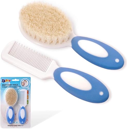 Cepillo de pelo para bebés recién nacidos y niños pequeños  Cerdas de cabra suave natural  Ideal para gorro de cuna  Regalo perfecto para el