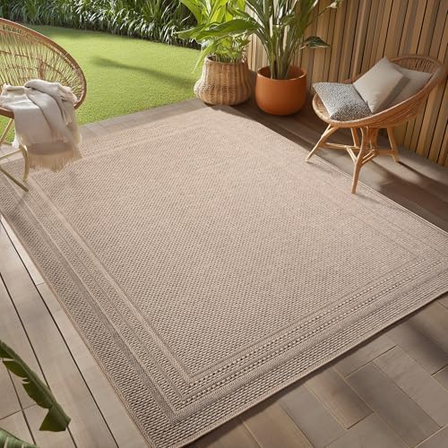 Tapis d'extérieur beige 200x290 cm résistant UV et intempéries Teppium - 2