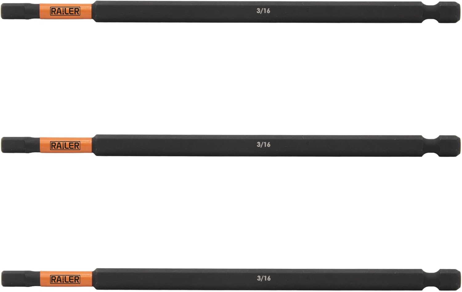Hex 5/32" Impact Driver Bit - Railer Allen Wrench Drill Hex Bits. 1/4" Hex Quick Release S2 Steel 6 inch 5/32" Hex Bits. (3 Pack)
