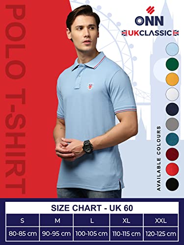 Image of ONN UK Classic Men's Premium Combed Cotton Polo Collar Half Sleeves Solid T-Shirt |